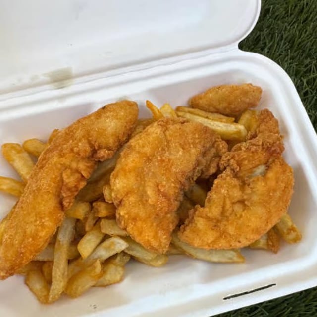 Chicken Tenders, Fries and a Drink.